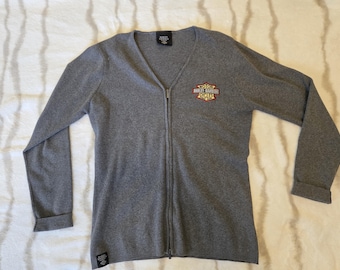 Harley Davidson Damen Strickjacke, Baumwollstrick, Reißverschluss vorne, Größe L.