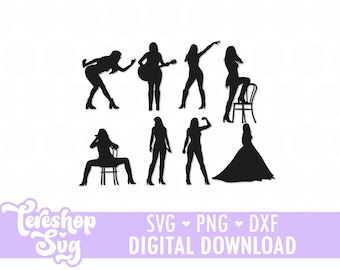 Tour Silhouettes Svg, Singer Svg, Cut files for Cricut and Silhouette, COD017