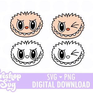 Monster Head Svg, Monster Faces svg, Layered svg, Cartoon Svg, Cut files for Cricut, COD011