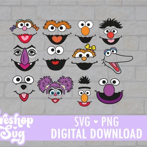 Monster Faces svg, Faces svg, Layered svg, Cartoon svg, Cut files for Cricut, COD004