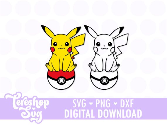Poke Svg, Ball Svg, Pikachu Svg, Characters SVG, Cut files for Cricut, Png, COD024