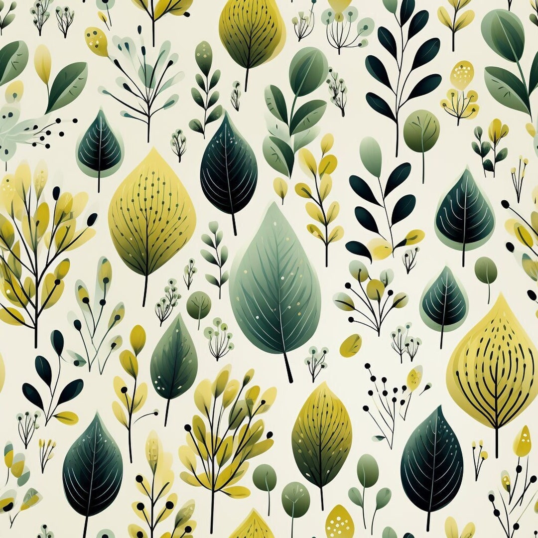 Lush Green Pattern SEAMLESS PATTERN - Lush Green Botanical Illustration Tile - Etsy