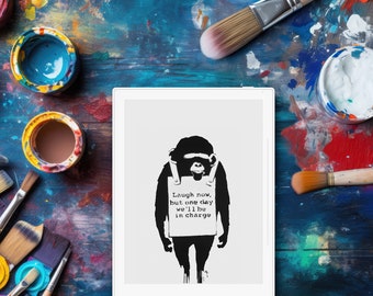 Banksy - Monkeys | reMarkable 2 Sleep Screen, Supernote and BOOX Screensaver | (PNG and PDF)