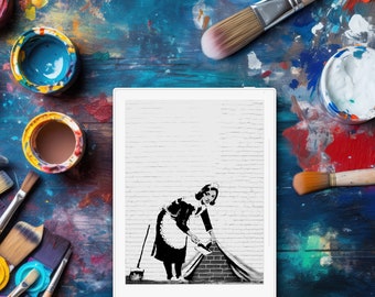 Sweep It Under The Carpet by Banksy | reMarkable 2 Sleep Screen, Supernote and BOOX Screensaver | (PNG and PDF)