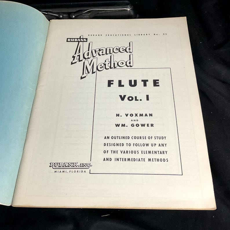 Advanced Method Flute Vol. I H. Voxman Wm. Gower 1940 Rubank Sheet ...