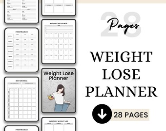 Weight Loss Tracker / Calorie Tracker / Meal Planner / Habit Tracker / Digital Workout Planner / Recipe Journal