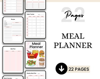 Weekly Meal Planner / Grocery List / Digital Meal Planner / Automated Shopping List / Food Prep / Printable Digital Meal Planner