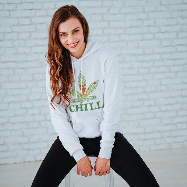 Get Your Chill On: Champion Hoodie with Marijauna Leaf Mandala "Chill" Edition!