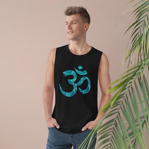 Embrace Serenity: AUM / Om Symbol Tank Top with Water Ripple Design! Unisex Barnard Tank