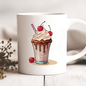 Milkshake Coffee Mug 11oz, Gifts for Diner Lovers, Milkshake Cup