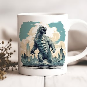 Godzilla in New York Coffee Mug 11oz, Gifts for Monster Lovers, Godzilla Cup