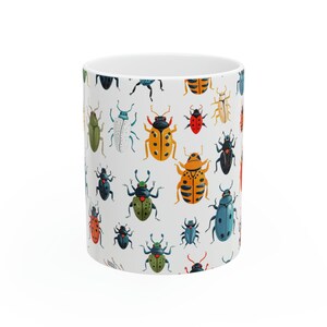 Beetle Swarm Colorful Coffee Mug Insect Creepy-Crawly Cup Fun Colors for Bug Enthusiasts Science Lovers Gift for Friends Family Colleagues image 2