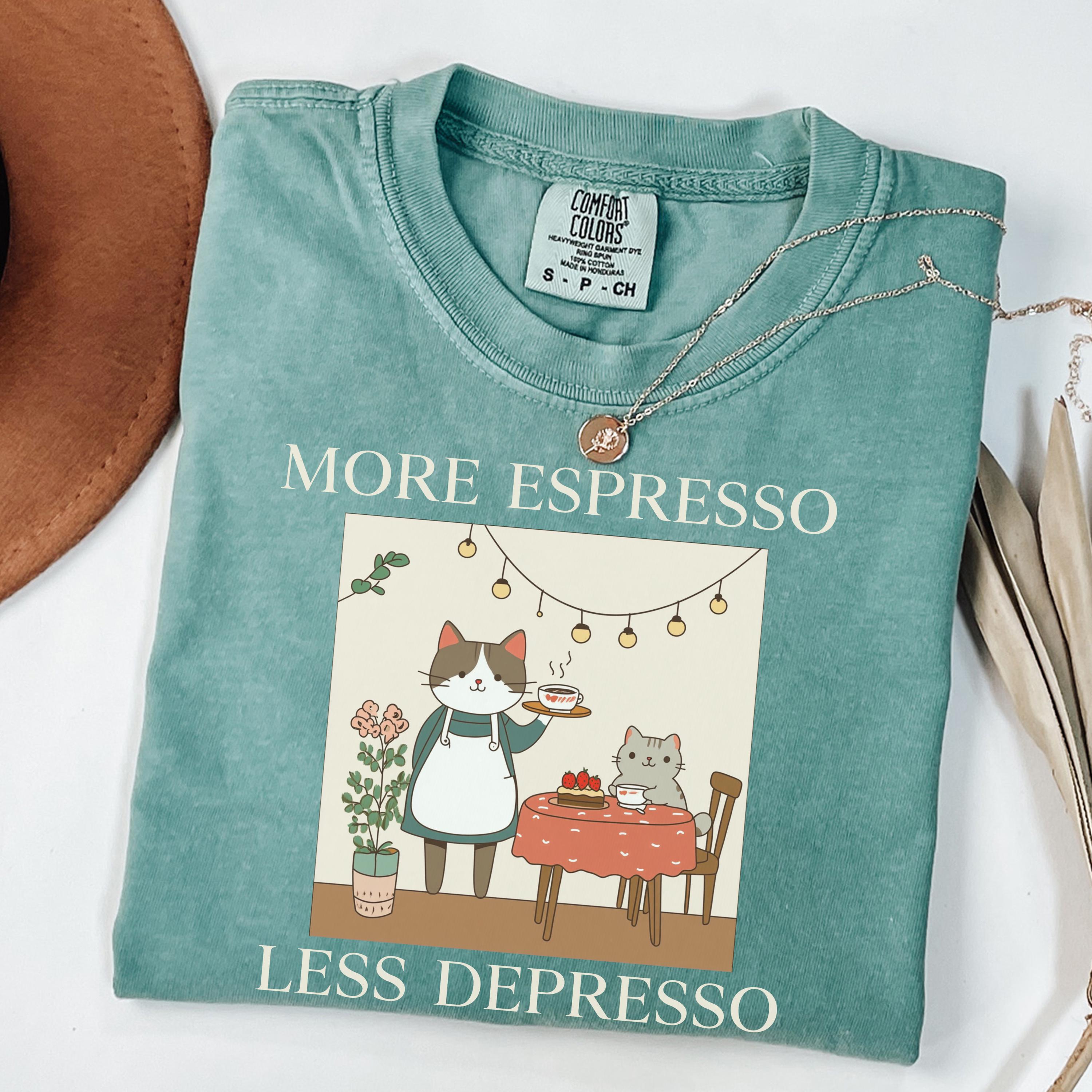 Funny Cat Meme Shirt, Comfort Colors Coffee Cat T-shirt, More Espresso ...
