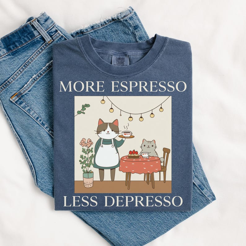 Funny Cat Meme Shirt, Comfort Colors Coffee Cat T-shirt, More Espresso ...