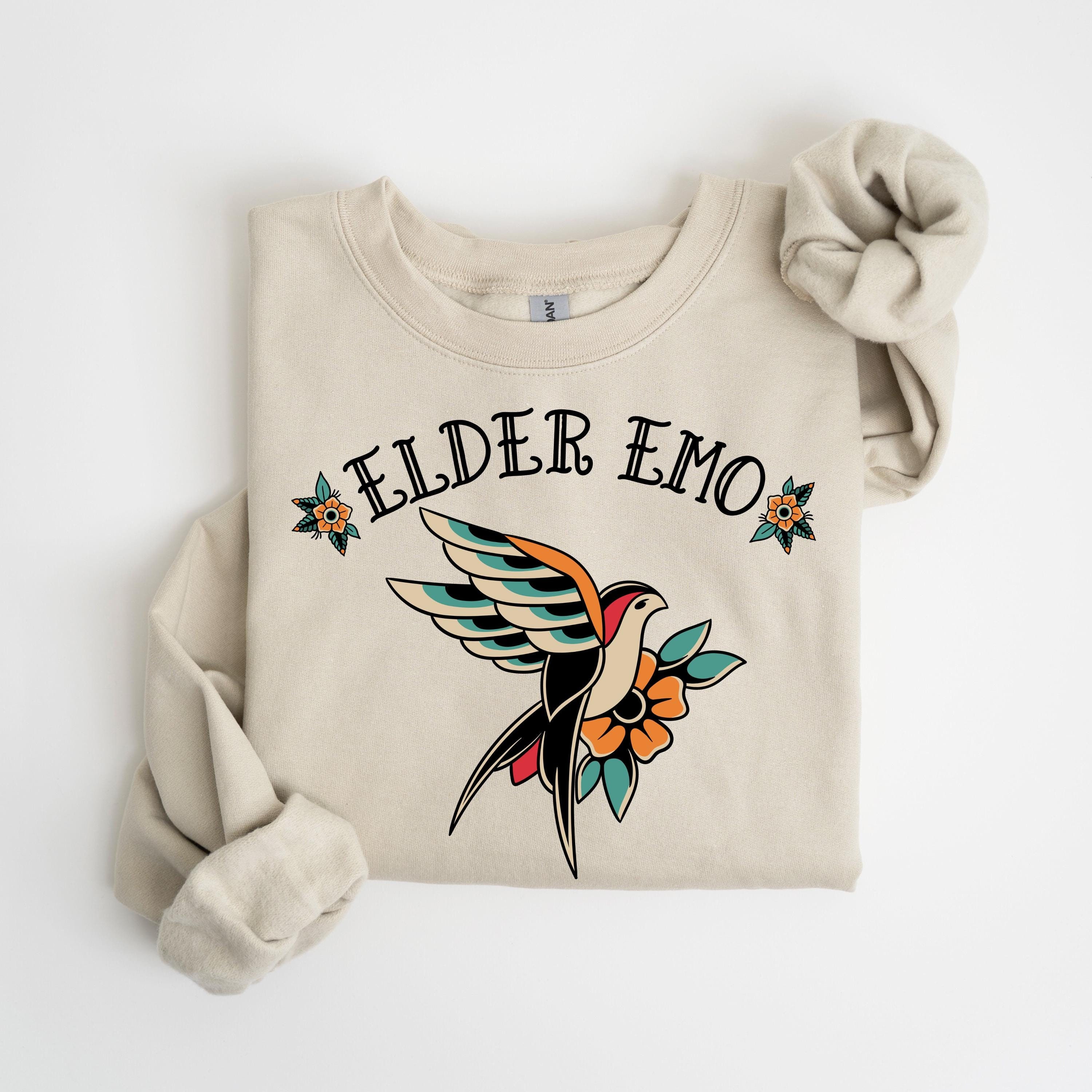 Elder Emo Sweatshirt, American Traditional Sparrow, Emo Nite Shirt, Punk Rock T-shirt, Millennial Emo Tee, Emo Mom Sweatshirt, Graphic Tee