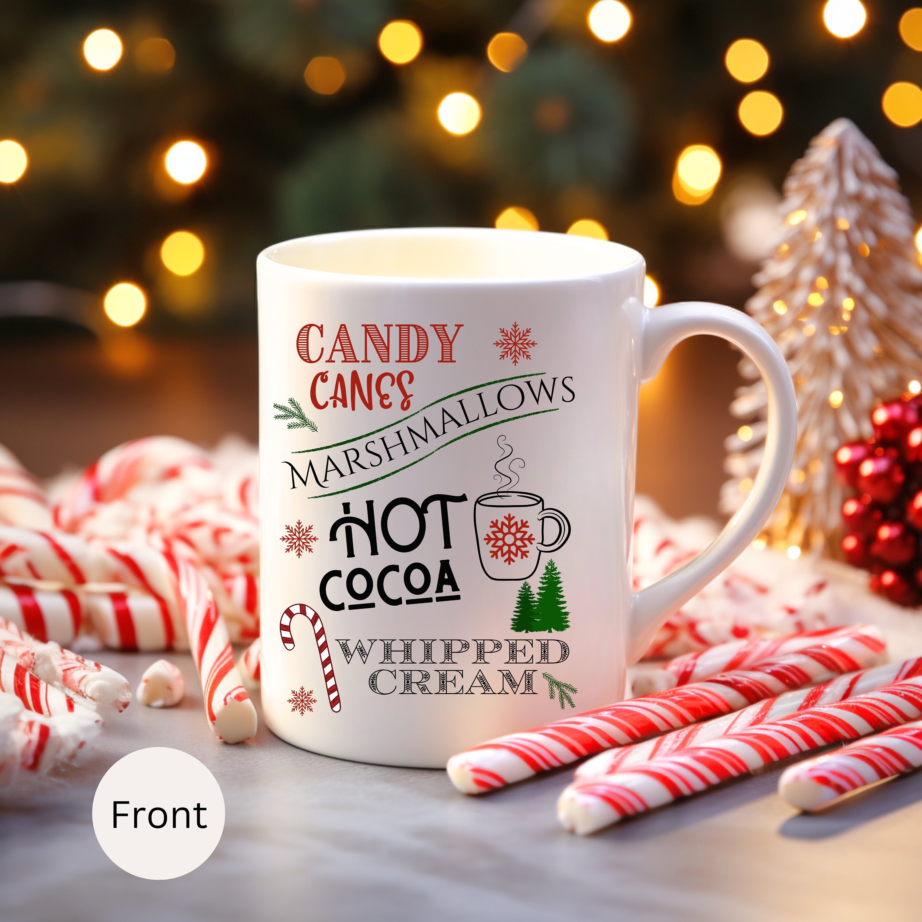 Hot Cocoa With Candy Cane Cream Xmas Christmas Lover T-Shirt Hot Cocoa With Candy Cane Cream Xmas Christmas Lover T-Shirt