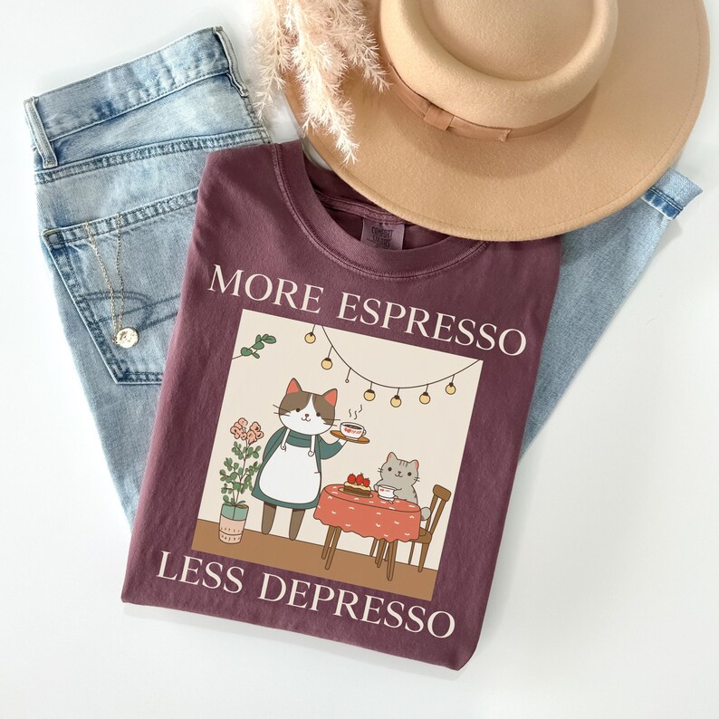 Funny Cat Meme Shirt, Comfort Colors Coffee Cat T-shirt, More Espresso ...