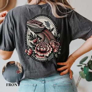 Traditional Bearded Dragon Shirt, Bearded Dragon Lover Pet Gift, Floral Bearded Dragon Tshirt For Mother's Day Birthday Gift Ideas For Her