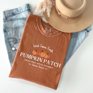 Cute Fall Pumpkin Patch Graphic Tshirt, Pumpkin Thanksgiving Tee, Football Season, Spooky Season, Comfort Colors Halloween Shirt Gift
