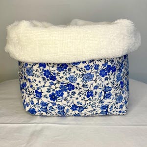 Padded storage basket - fabric basket - decorative basket - fabric basket - home storage - bathroom basket - baby basket - flowers