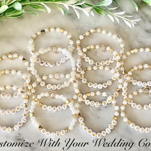 Bridal Friendship Bracelets for Bridesmaids | Wedding Party Jewelry Gifts | Custom Beaded Bracelets for Bridal Party | Hen Party Accessories