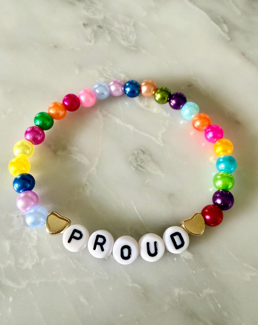 Handmade Rainbow Beaded Friendship Bracelet, LGBTQ Pride Accessories ...