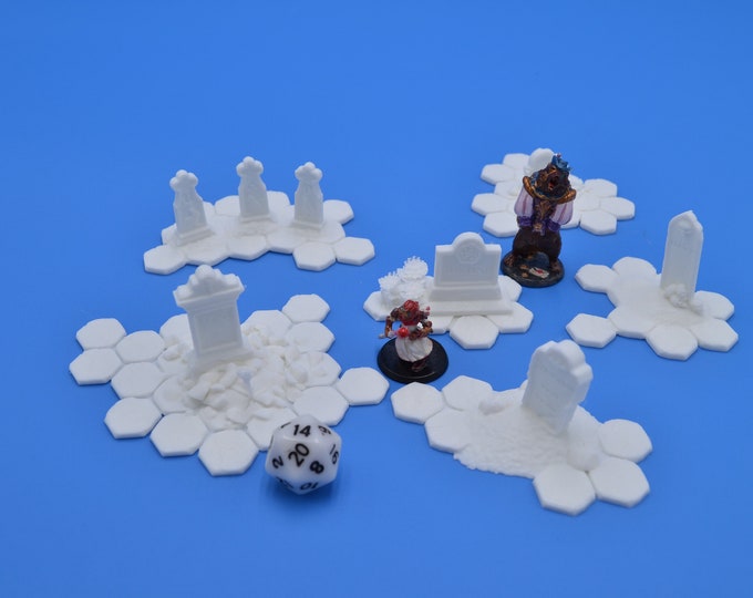 Grave/Headstone Terrain Pieces for TTRPG or Wargame (Model by Antigone Miniatures)