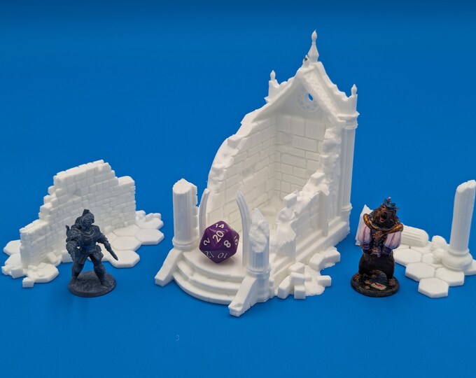 Small Mausoleum Ruins Building/Terrain for TTRPG or Wargame (Model by Antigone Miniatures)