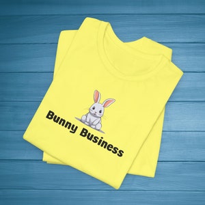 Adorable Bunny Business T-Shirt - Cute Rabbit Graphic Tee - Perfect for Animal Lovers - Rabbit Graphic Tee - Unisex Short Sleeve Tee