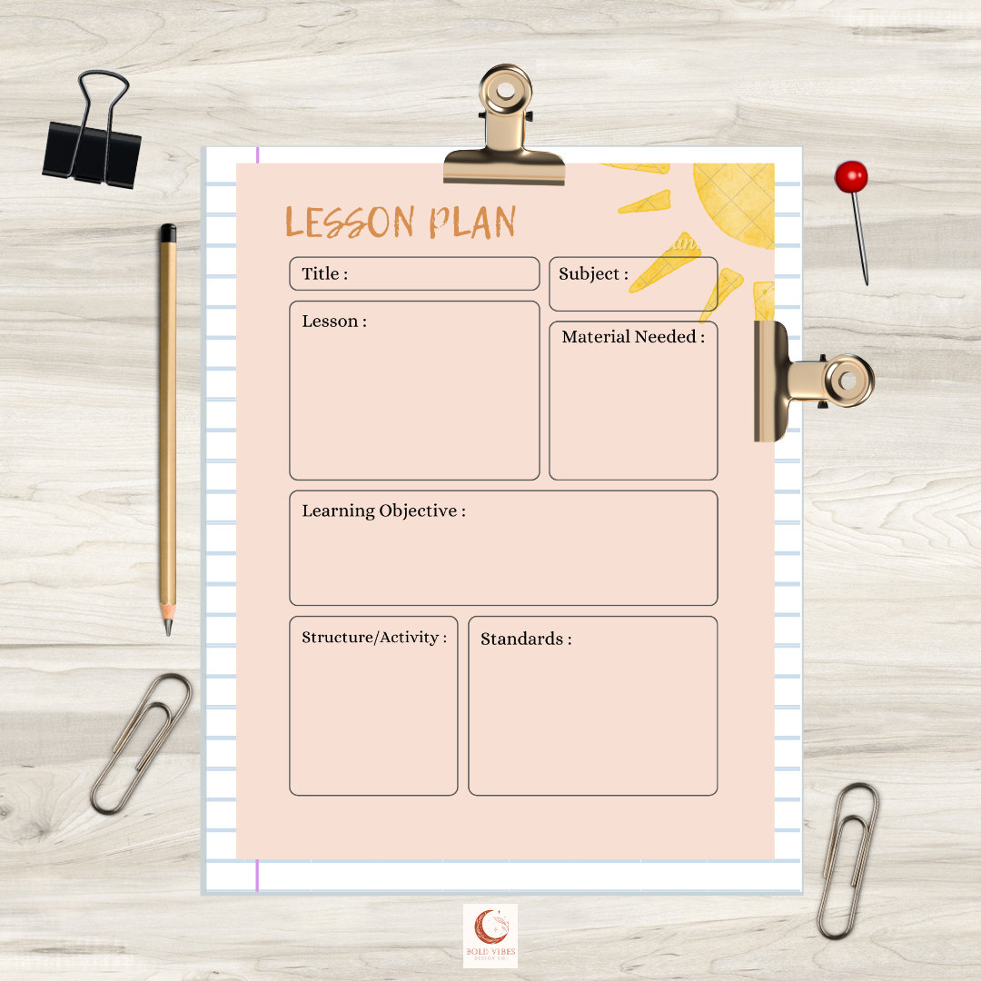 Lesson Plan Printable Teacher Lesson Plans Lesson Plan Etsy