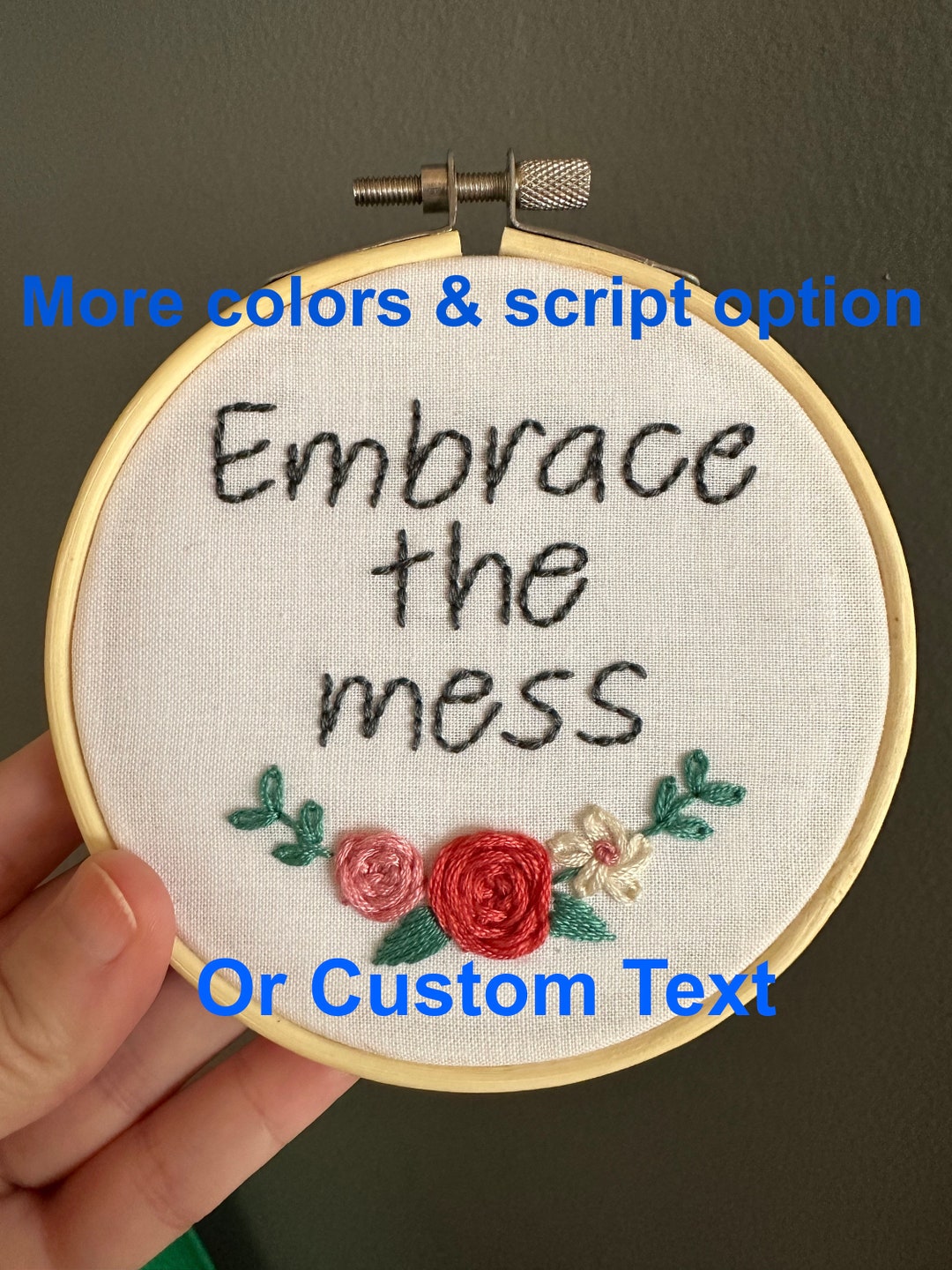 4” Custom Message Embroidery-personalized Gift-embroidery Hoop Art ...