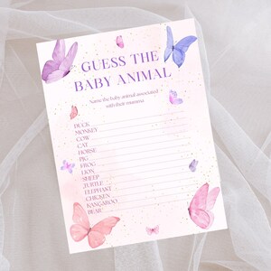 Butterfly Baby Shower Games| Butterfly Theme | Baby Shower | Baby Shower Games Printable | Instant Download | A1