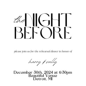 The Night Before Rehearsal Dinner Invitation Template
