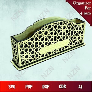 Organiser Laser Cut SVG, Laser Cut Wood Organizer, Vector Files, .Png, .Svg, .Dxf, .Cdr, .Ai,INSTANT DOWNLOAD, Wood Laser Cut