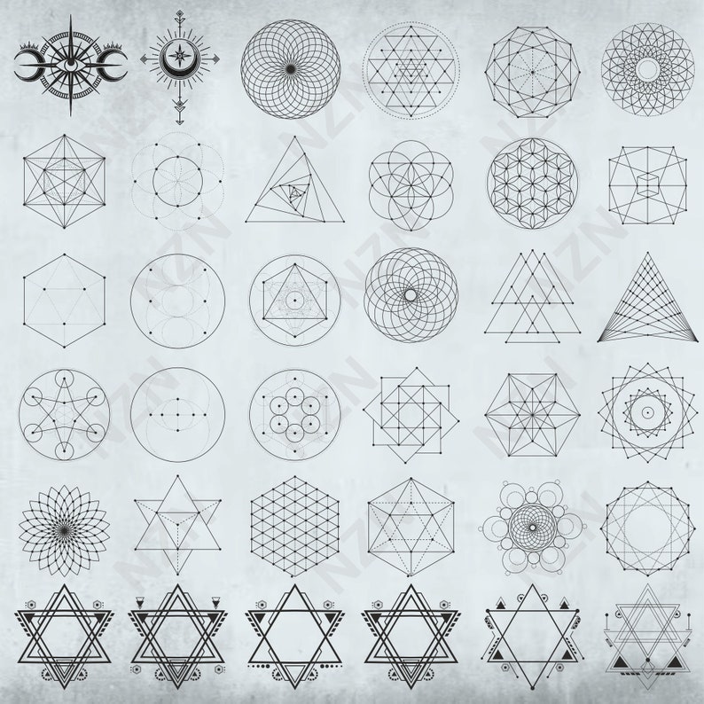 Sacred Geometry Bundle, Vector Files, .png, .svg, .dxf, .cdr, .ai ...