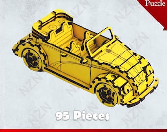 3D Puzzle Car Digital Bundle, Vector Files, .Png, .Svg, .Dxf, .Cdr, .Ai, Ready to print, Laser Cut, INSTANT DOWNLOAD, Cut File