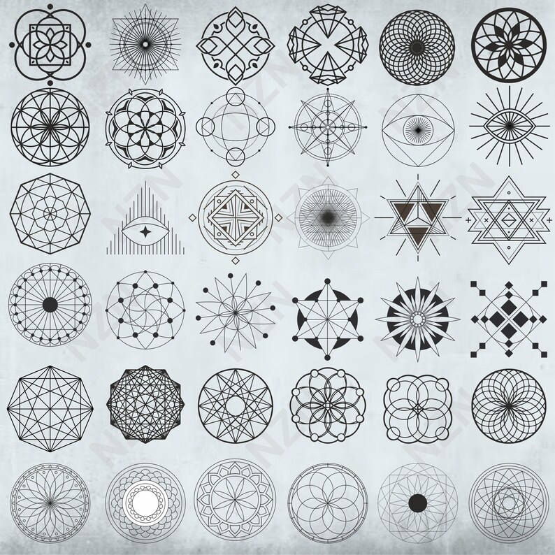 Sacred Geometry Bundle, Vector Files, .png, .svg, .dxf, .cdr, .ai ...