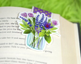 Kitchen Herbs Magnetic Bookmark - Perfect Book Lover Gift, Cute Art, Cottage Core Bookmark