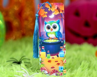Cauldron Owl Bookmark - Perfect Book Lover Gift, Cute Halloween Art