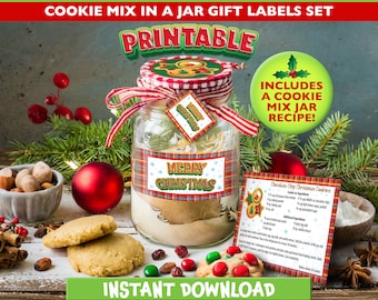 Cookie Mix in een Jar Label Kit-Plaid Cookie Design