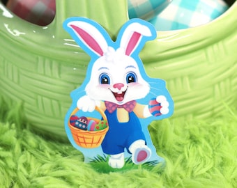 Cute Easter Bunny Decal Sticker - Waterproof Decal, Laptop Sticker, Easter Gift and Teacher Gift