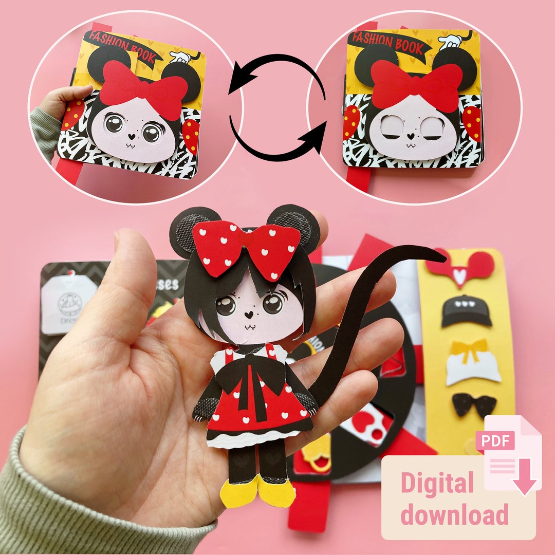 Crafty Kids Printable: Paper Doll Mouse &amp; Fashion Book Set - Etsy