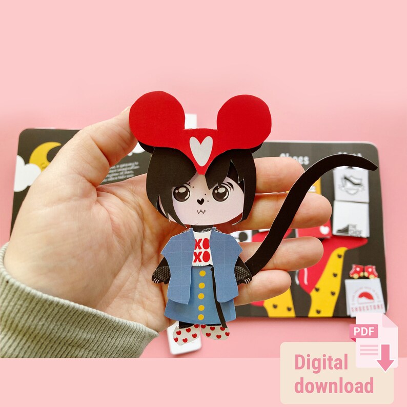 Crafty Kids Printable: Paper Doll Mouse &amp; Fashion Book Set - Etsy