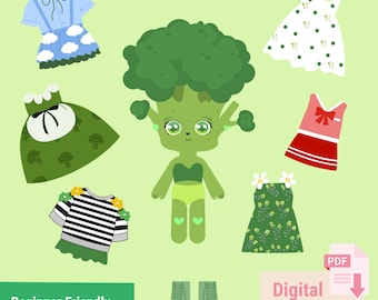 Printable Paper Broccoli Doll \ PDF
