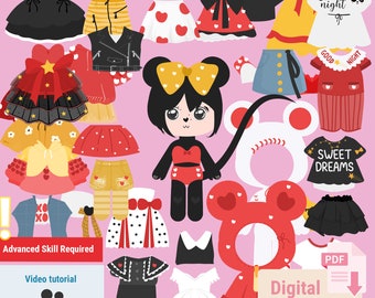 Paper Doll Mouse & Fashion Book Set \ PDF