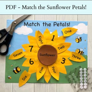 Preschool Number Matching Game: Printable Counting Activity for Busy Books and Homeschool Learning