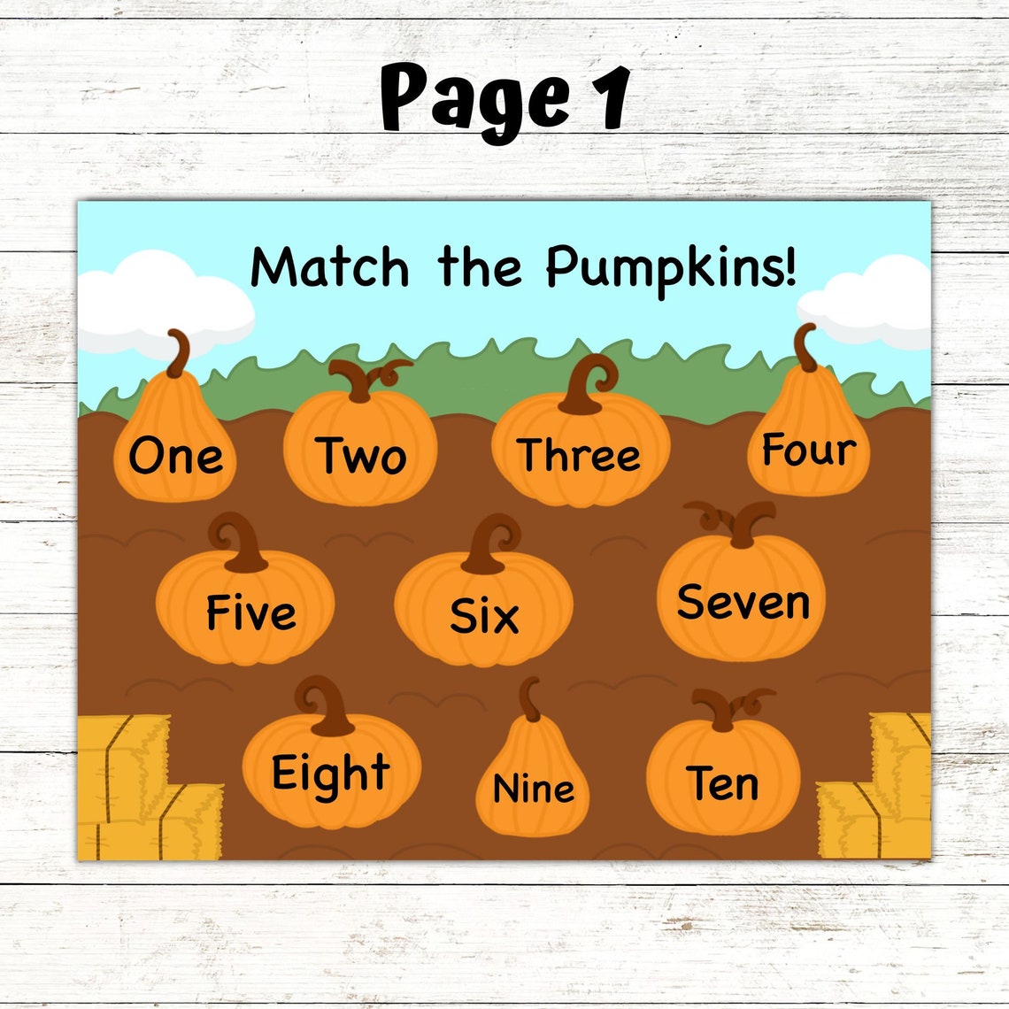 Preschool Printables Number Matching Game for Preschool - Etsy