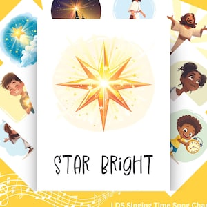 Star Bright Singing Time Song Chart | LDS Primary Chorister Helps | Song Pictures | Digital Download