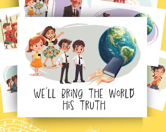 We&#39;ll Bring The World His Truth Primary Singing Time Song Chart | LDS Primary Chorister Helps | Song Pictures | Digital Download