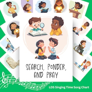 Suche Ponder and Pray Singing Time Song Chart | LDS Primäre Chorsänger Hilfen | Songbilder | Digitaler Download